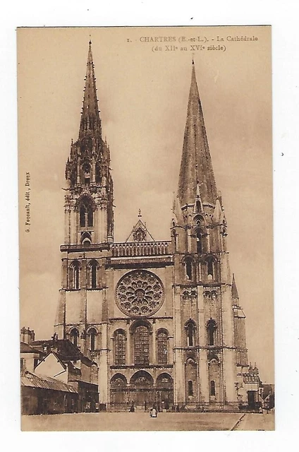 VTG Early 1900's Postcard Chartres - La Cathedrale Unposted
