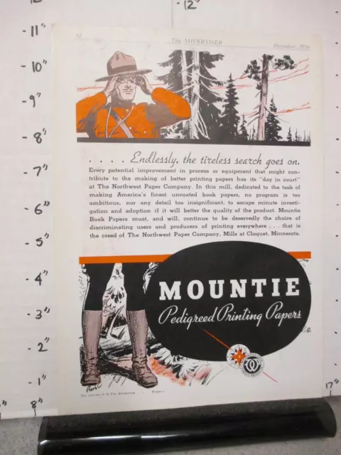 radio trade mag ad 1936 Canadian MOUNTIE Cloquet MN Northwest Paper binoculars
