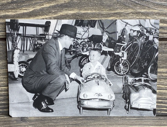 Vintage Advertisement Postcard Buick Dealers 1996 Black White Pedal Car Photo