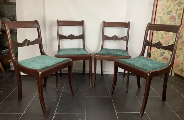1 Set 4 Antik Biedermeier Stühle