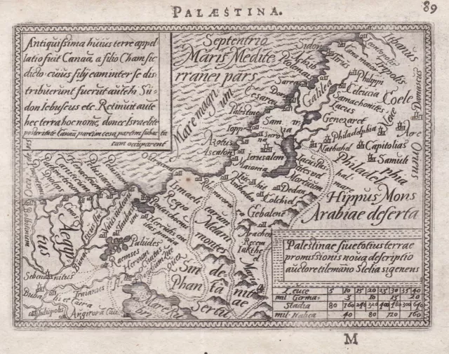 Palestine Israel Holy Land Palästina map Karte Ortelius engraving 1588