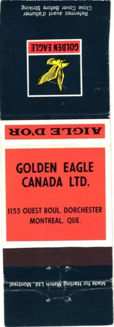 Golden Eagle Canada Ltd., Montreal, Quebec, Canada Vintage Matchbook Cover