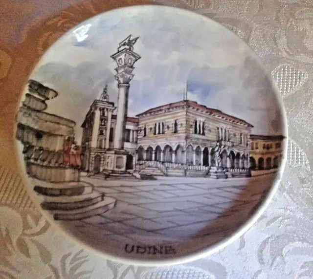 Hand Decorated Udine Ceramic / Ceramiche  Fabbro Decorative Plate Made In Italy