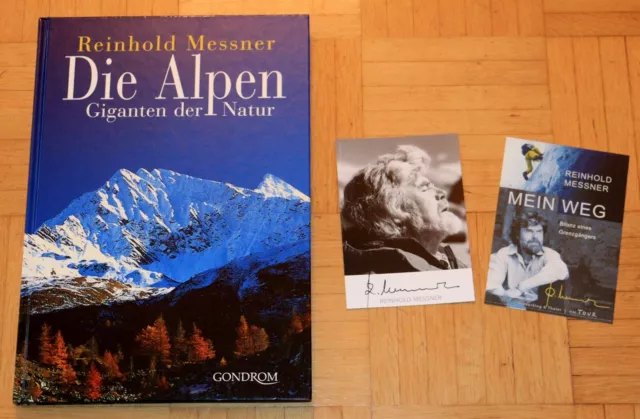 Reinhold MESSNER DIE ALPEN Giganten der Natur BUCH +Autogramm Foto signiert
