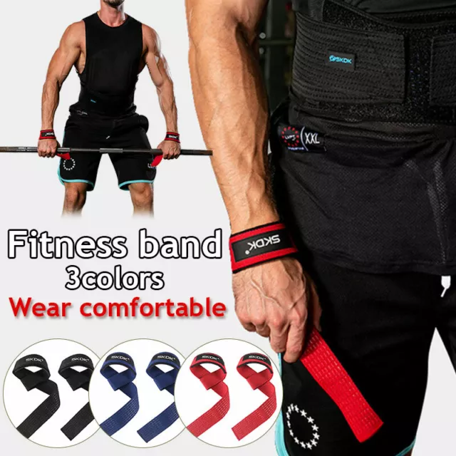 Fitness Gym Weight Lifting Straps Workout Wrist Wrap Gloves Power Training Grip@