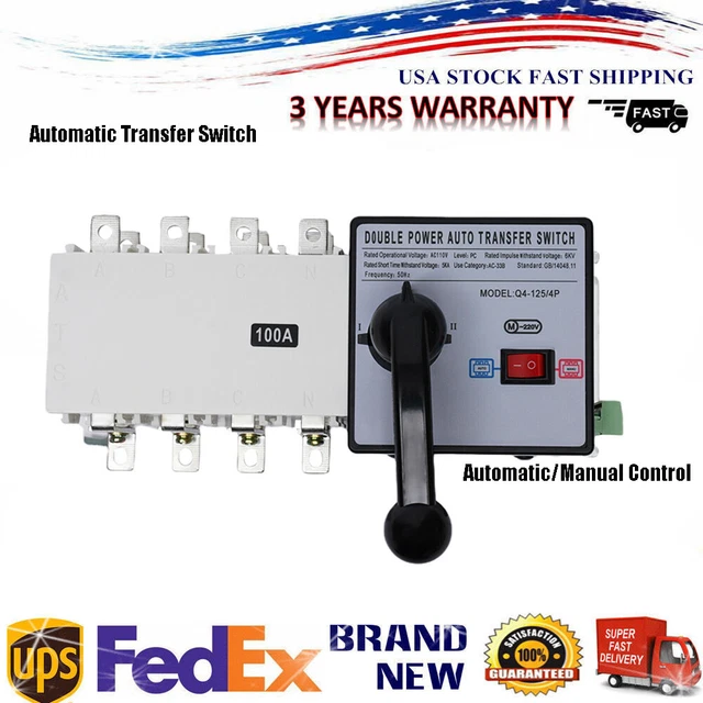 AUTOMATIC TRANSFER SWITCH Dual Power For Generator Changeover Switch 4P