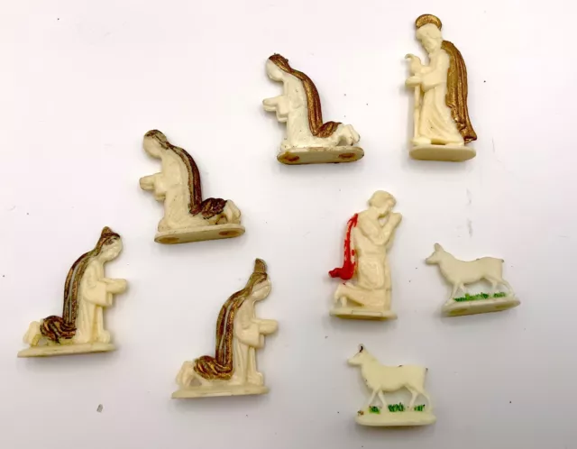 50er Jahre Margarinefiguren - Krippenfiguren - teilweise bemalt