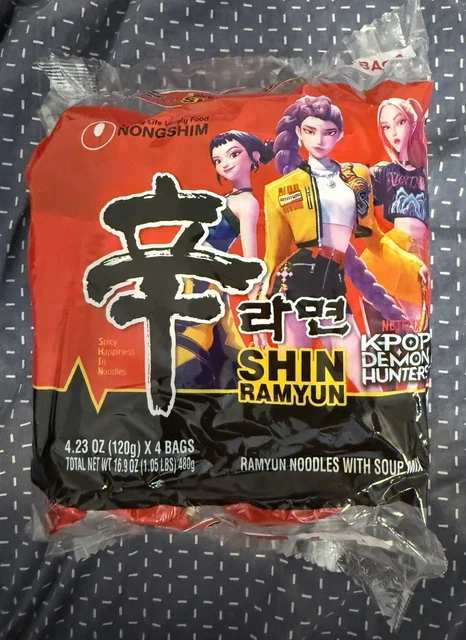 KPOP DEMON HUNTERS Huntrix Korean Shin Ramyun Ramen instant noodles 4 ...