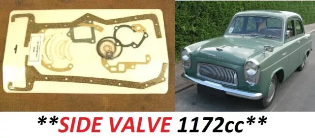 FORD Anglia Escort Prefect Popular Squire 100e SUMP GASKET SET (1953- 62)