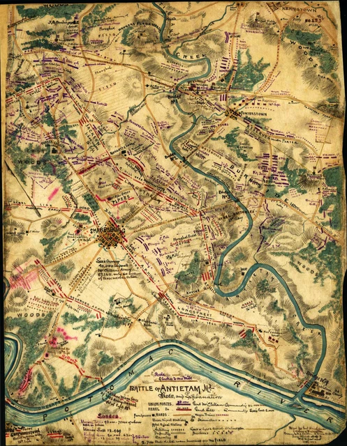 1867 MAP ANTIETAM Antietam Antietam - Civil War Map Battle Of Antietam Md Military.webp