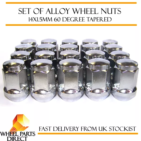 Alloy Wheel Nuts (20) 14x1.5 Bolts Tapered for Land Rover Discovery [Mk3] 04-09