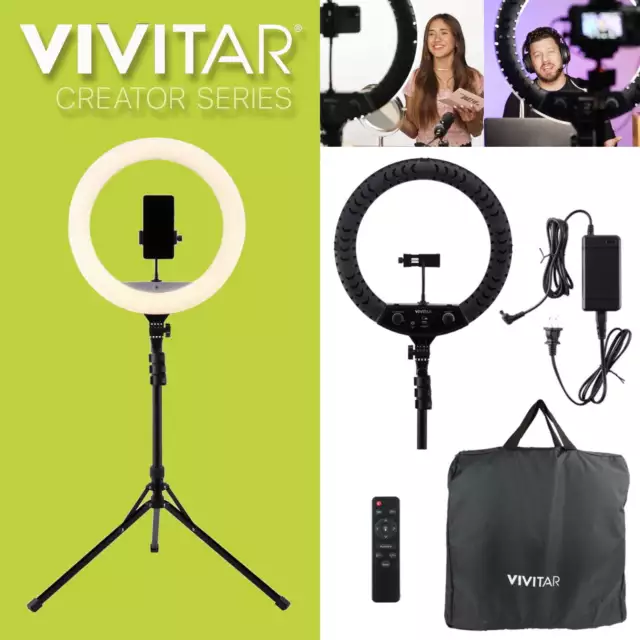 18-Inch LED Ring Light, Adjustable 63-Inch Tripod Stand, with Phone Stand