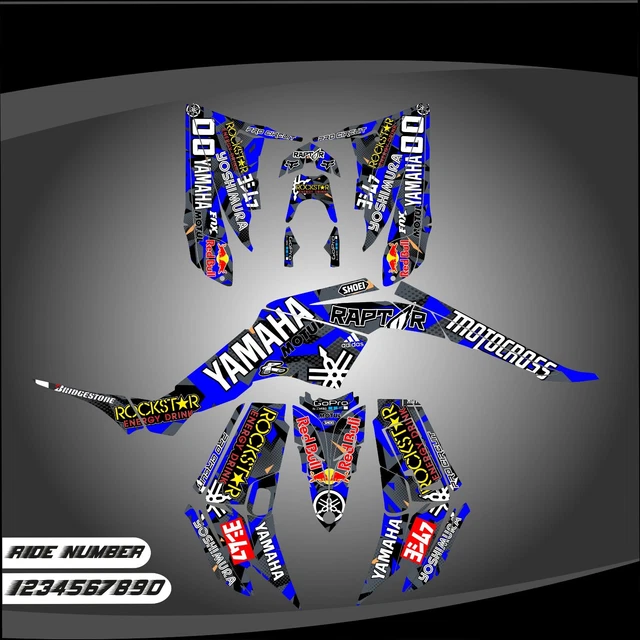 Yamaha Raptor 350 graphics kit 2004 2006 2009 to 2014 decals stickers atv utv