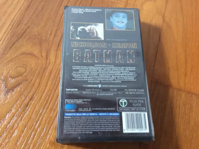 BATMAN VHS  Warner Scudi Nicholson Keaton NUOVA E SIGILLATA 2