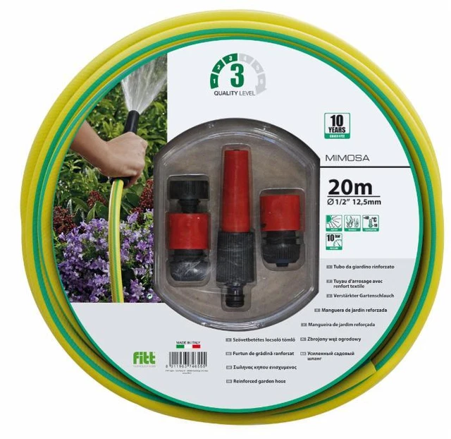 Dapetz Tubo Da Giardino Rinforzato 15 M 1/2 Pollice - 3 Strati PVC Intrecciato Con Pistola A Spruzzo E Set Connettori Inclusi - 4