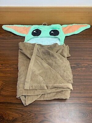 Envoltura de toalla con capucha para baño Baby Yoda para niños, 51 x 22, algodón - usada