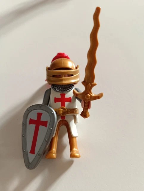 Lot PLAYMOBIL Vintage - Chevalier Croisé #8 Avec Cape, épée, Bouclier - Années 70 (1976) - Occasion
