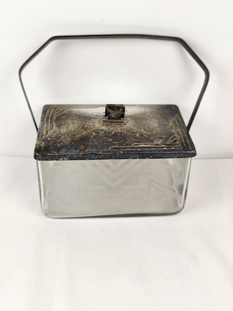 Ancien plateau miroir de service Art Déco Durinox Oxydor des années 19