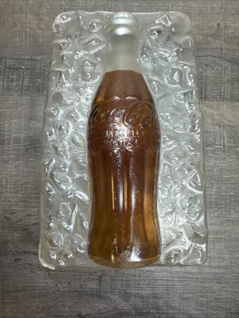 Rare Vtg Coca Cola Bottle In Ice Advertising Sign Display Plastic Metal Back