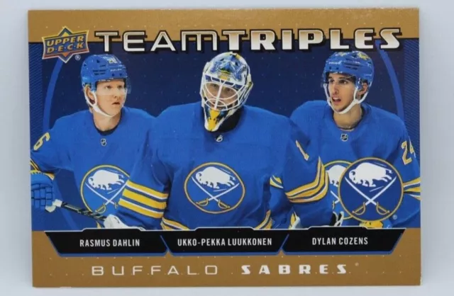 2021-22 Upper Deck Series 2 Tt-Buf Buffalo Sabres Team Triples Gold Parallel