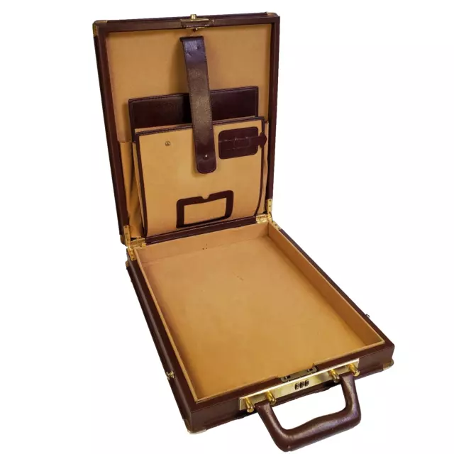 Attacco/valigetta vintage - pelle marrone - serratura combinata