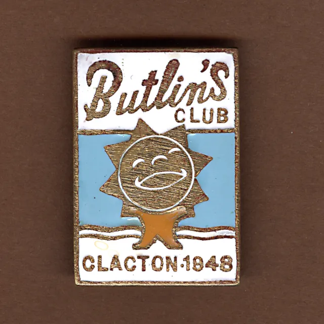 Butlins Clacton 1948 Butlins Badge White Enamel Pin Badge