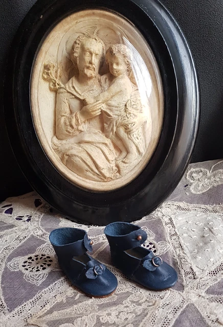 chaussures cuir poupée ancienne