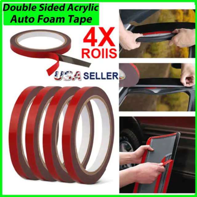 4X Auto Tape Acrylic Foam Double Sided Mounting Adhesive 3m x 10mm Truck Car New