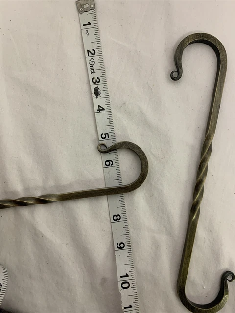 S Hooks Set of 2, 10 Inch hand forged blacksmith twisted s hook campfire pot 3