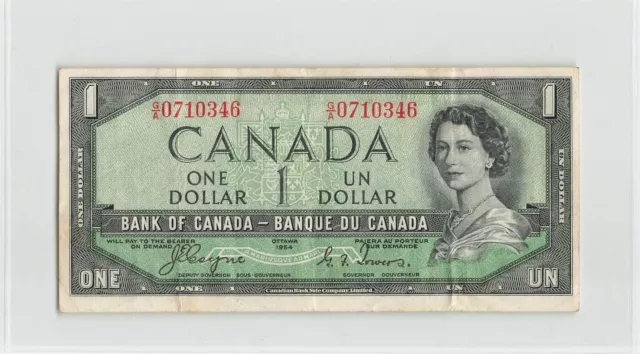 CANADA 1 Dollar 1954, BC-29a "Devil's Face", Coyne / Towers, Crisp VF, QEII  C1