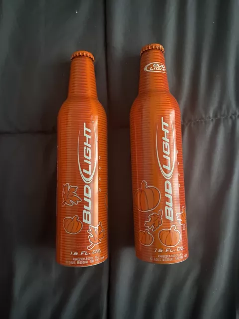 Bud Light Fall Edition Orange 16oz Aluminum Bottle Empty w/cap