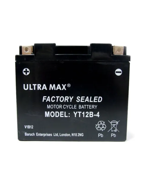 Genuine ULTRAMAX YT12B-BS YT12B-4 Motorbike Motorcycle Battery Inc Filling Kit