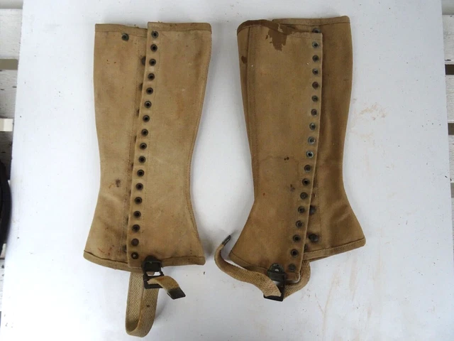 Guêtres Militaires US 1942 - Authentiques WWII - État Occasion, Parfaites Collection