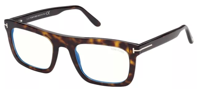 Tom Ford Designer Eyeglasses Blue Light Blocking Dark Havana Tortoise FT 5757