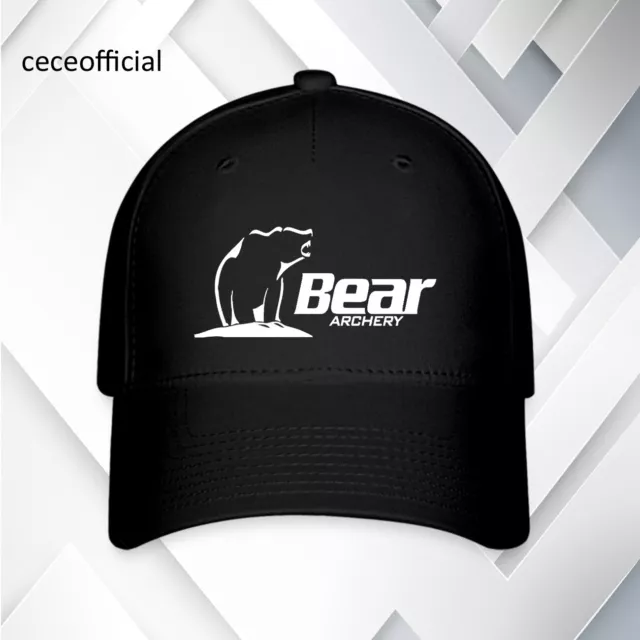 Bear Archery Red Logo Black Hat Twill Cap Baseball Cap Size S/M L/XL