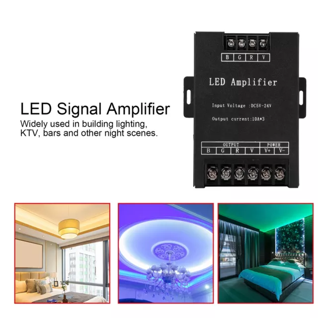 Amplificateur De Signal LED DC5-24V RGB Light Strip Contrôleur De Puissance 3