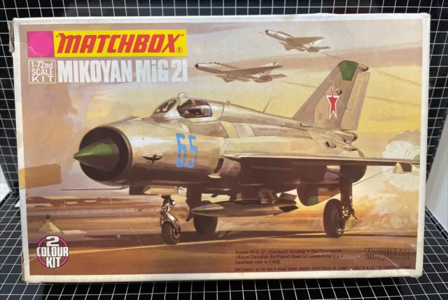 Mikoyan MiG21 Matchbox #PK-19 1:72 Scale Model Airplane Complete Kit New Sealed