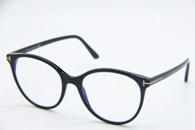 New Tom Ford Tf 5742-B 001 Black Silver Authentic Frames Eyeglasses 53-18