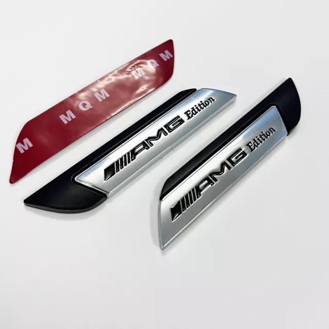 2X Auto AMG EDITION Fender Emblem Abzeichen Aufkleber Für Mercedes Benz Schwarz