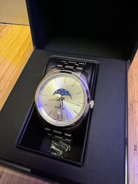 EDOX LES VAUBERTS Moonphase 79018 3M AIN Mens Quartz Watch 260.00 PicClick UK