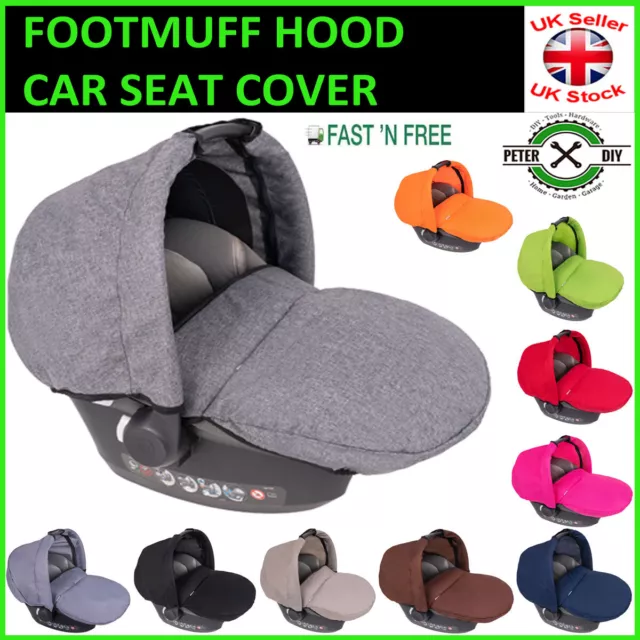 HOOD FOOTMUFF Apron Wind Shield Canopy Shade BABY CAR SEAT COVER Colours