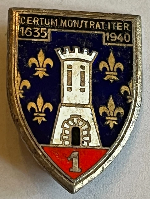 Insigne Original Char Vétérans 1er Cuirassiers 1940 - Cavalerie Française, Seconde Guerre Mondiale