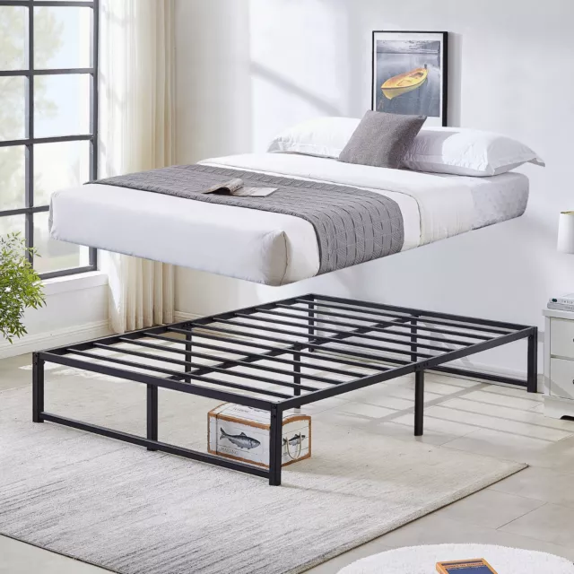 VECELO 14 Inch Bed Frame Metal Platform Twin/Full/Queen/King Size Slats Support