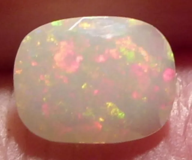 .98ct Beautiful Fire Faceted Welo Ethiopian Opal Cushion Cut 9x7mm WoW *$1NR*