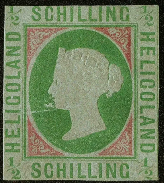 Heligoland - 1867 - QV - 1/2s blue-green and rose - MH