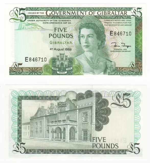 GIBRALTAR £5 Banknote (1988) P.21b - UNC