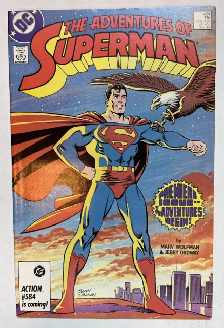 ADVENTURES OF SUPERMAN #424 (DC Comics 1987) First Issue • KEY VF