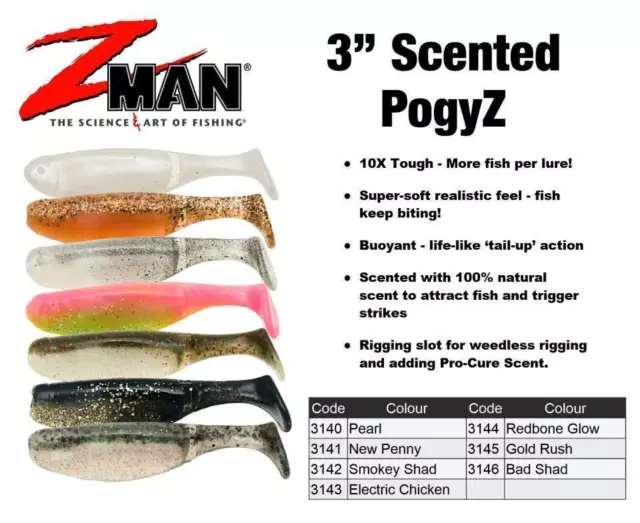 ZMan MinnowZ 3 Paddle TailZ Soft Plastic Fishing Lure - Choose Colour  BRAND NEW 