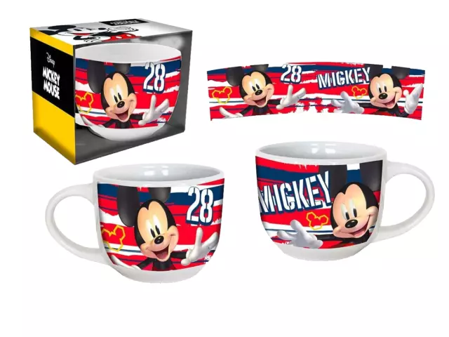 Tazza Larga Jumbo Topolino Disney Mickey Mouse In Ceramica 380 Ml Confezione