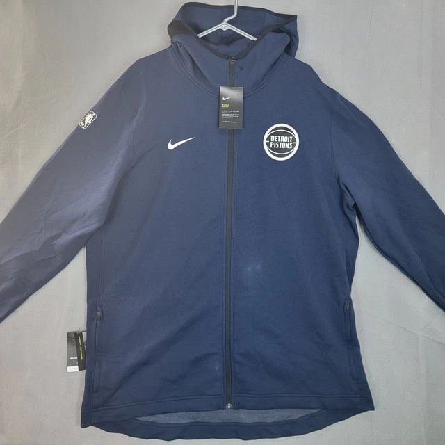 DETROIT PISTONS NIKE Full Zip Hoodie Sweatshirt Mens 3XL Tall Navy NBA